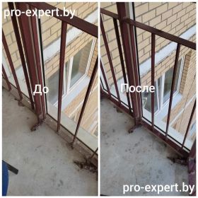 Мытьё французского балкона